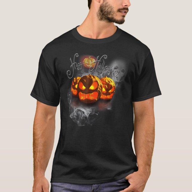 Vintag Spooky Pumpkin Halloween-Kostüm T-Shirt (Vorderseite)