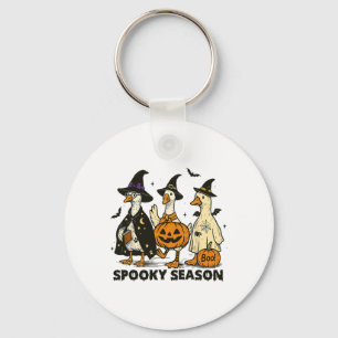 Vintag Spooky Season Halloween Ghost Goose Spooky Schlüsselanhänger