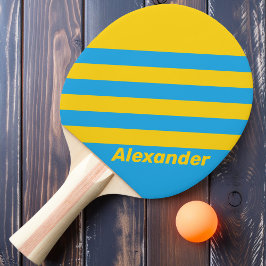 Vintag Sport Aqua Reef Streifen mit Namen Tischtennis Schläger