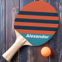 Vintag Sport Aquamarin Splash Streifen mit Namen