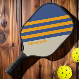 Vintag Sport Blue Crush Sonnenuntergang Streifen m Pickleball Schläger