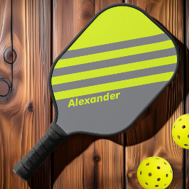 Vintag Sport HI VIS Stripes mit Namen Pickleball Schläger