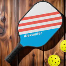 Vintag Sport Light Sky Blue Streifen mit Namen