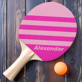 Vintag Sport Pink Sky Duale Streifen mit Namen Tischtennis Schläger