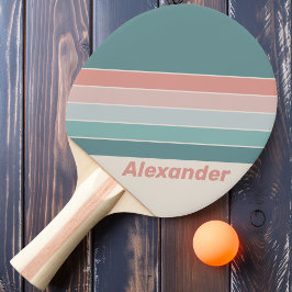 Vintag Sport Soft Sea Muschel Streifen mit Namen Tischtennis Schläger