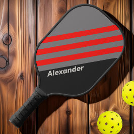 Vintag Sport Stormy Sky Streifen mit Namen Pickleball Schläger