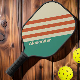 Vintag Sport Zeitlose Streifen mit Namen Pickleball Schläger