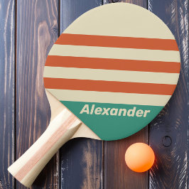 Vintag Sport Zeitlose Streifen mit Namen Tischtennis Schläger