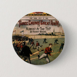 Vintag Sports Baseball Drei-Chums-Magazin Cover Button