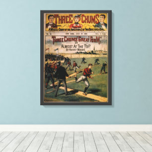 Vintag Sports Baseball Drei-Chums-Magazin Cover Leinwanddruck