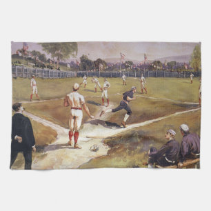 Vintag Sports Baseball Game von Henry Sandham Geschirrtuch