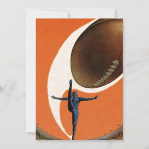 Vintag Sports Football Player Einladung