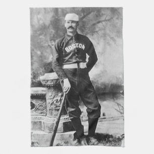 Vintag Sports Foto, Boston Baseball Player Geschirrtuch