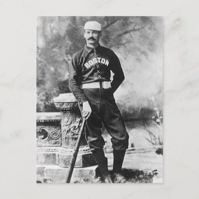 Vintag Sports Foto, Boston Baseball Player Postkarte (Vorderseite)