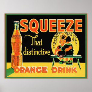 Vintag Squeeze Orange Soda Pop Poster