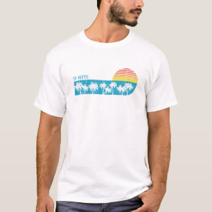 Vintag St Kitts Beach Palm Tree Retro 70er Boys G T-Shirt