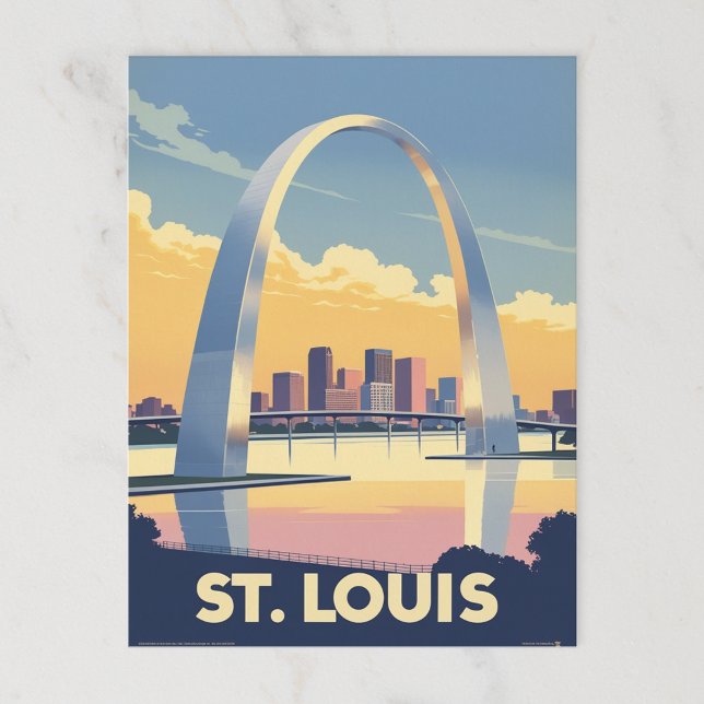 Vintag St. Louis Gateway Arch Cityscape Postkarte (Von Creator hochgeladen)
