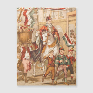 Vintag St. Nicholas Dutch St. Nick Sinterklaas Magnetkarte