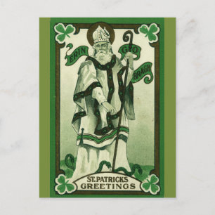Vintag St Patrick Greetings Postkarte