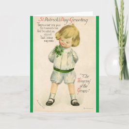 Vintag St Patrick grüßt niedlichen kleinen blauen  Karte