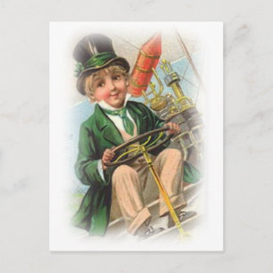 Vintag St. Patricks Day Boy Postkarte