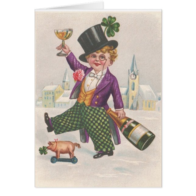 Vintag St Patricks Day Kleeblatt Champagne (Vorne)