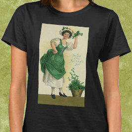 Vintag St. Patrick's Day Lass, Lucky Kleeblatts T-Shirt