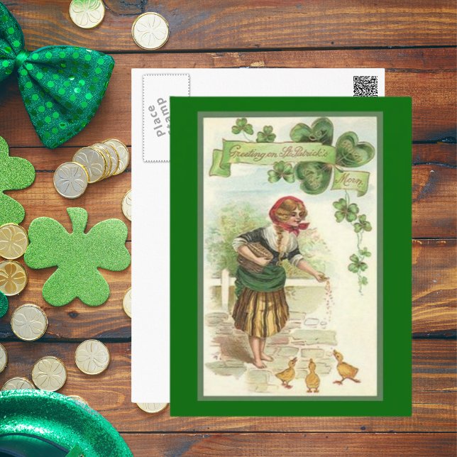 Vintag St. Patrick's Morn Postkarte (Vintage St. Patrick's Morn Postcard)