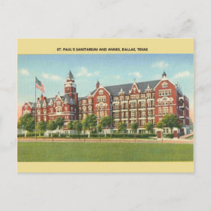 Vintag St. Paul's Sanitarium Dallas Postkarte