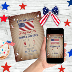 Vintag Stars American Flag 4. Juli Party Einladung