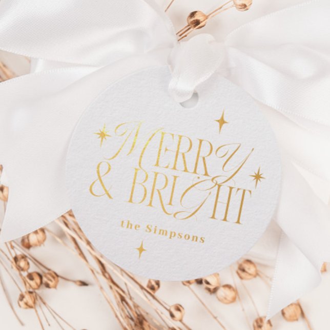Vintag Stars Merry & Bright Geschenkanhänger (Von Creator hochgeladen)