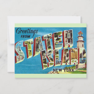 Vintag Staten Island NY Postkarte