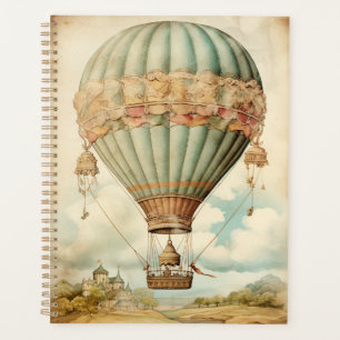 Vintag Steampunk Blue Hot Air Ballon Planer