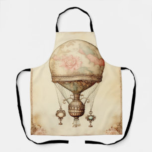 Vintag Steampunk Floral Hot Air Ballon Schürze
