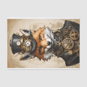 Vintag Steampunk Fox Portrait Seidenpapier