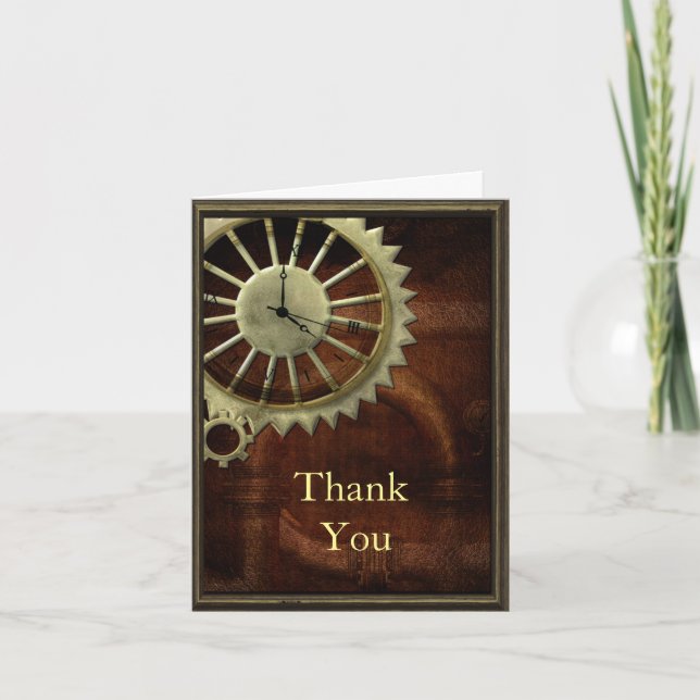 Vintag Steampunk Geburtstag Dankeskarte (Vorderseite)