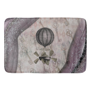 Vintag Steampunk Glam Lila Airship Badematte