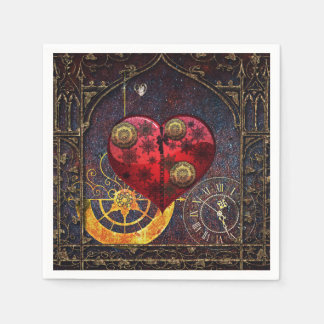 Vintag Steampunk Hearts Wallpaper Serviette