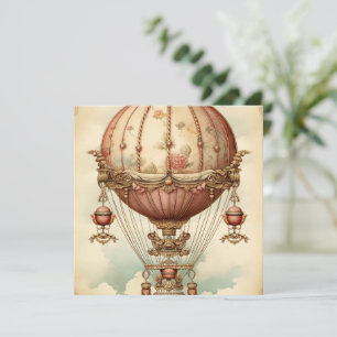 Vintag Steampunk Pink Heißluftballon