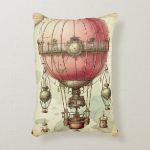 Vintag Steampunk Pink Hot Air Ballon (2) Dekokissen