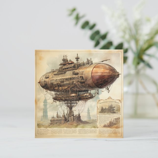 Vintag Steampunk Zeppelin (10) (Stehend Vorderseite)