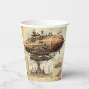 Vintag Steampunk Zeppelin (10) Pappbecher