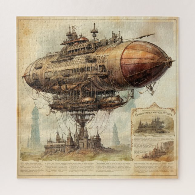 Vintag Steampunk Zeppelin (10) Puzzle (Vertikal)