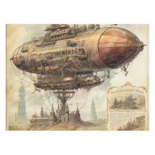 Vintag Steampunk Zeppelin (10) Tischdecke
