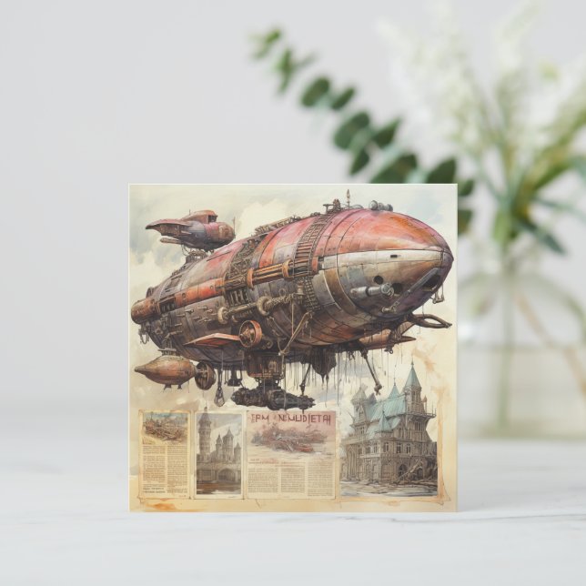 Vintag Steampunk Zeppelin (9) (Stehend Vorderseite)