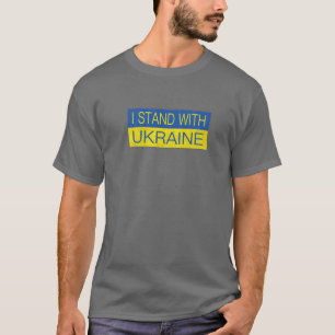 Vintag stehe ich mit ukrainischer Flagge blau Y T-Shirt