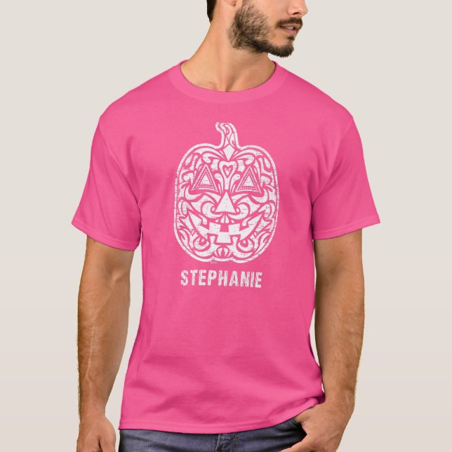 Vintag Stephanie Halloween Sugar Skull T-Shirt (Vorderseite)
