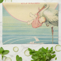 Vintag Stork Baby Blanket, Willkommen in der Welt