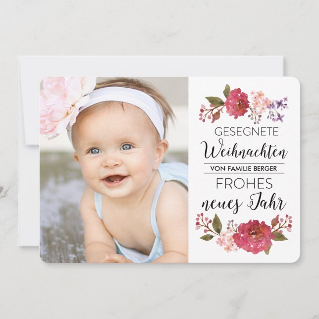 Vintag-Strauß-Urlaub Foto-Gruß (Vorderseite)