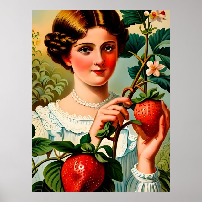 Vintag Strawberry Ad Poster (Vorne)